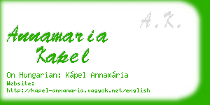 annamaria kapel business card